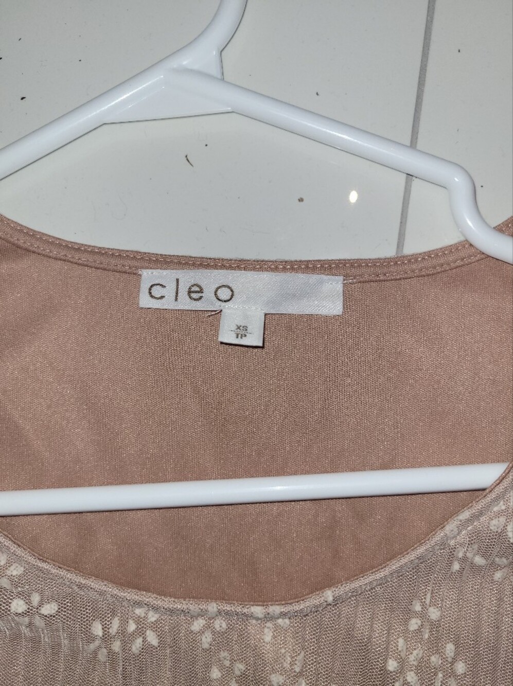 Cleo Pink Mesh Floral Peplum Lace Top Blouse Size XS NWOT - Picture 16 of 16